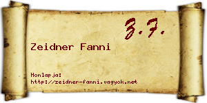Zeidner Fanni névjegykártya